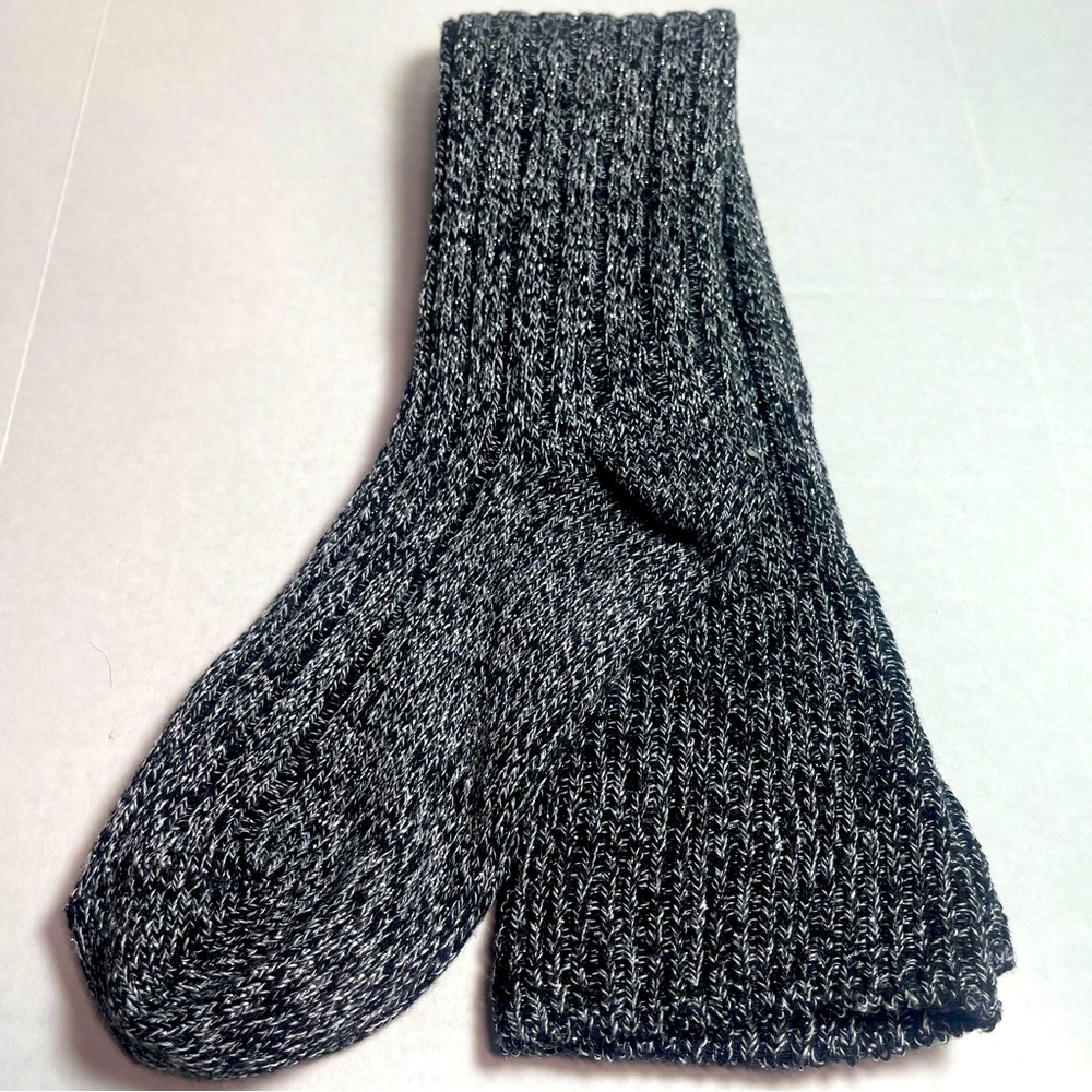 BNWOT Nordstrom Knee/OTK high sock Silver, Black, Gray regular 9-11 women’s